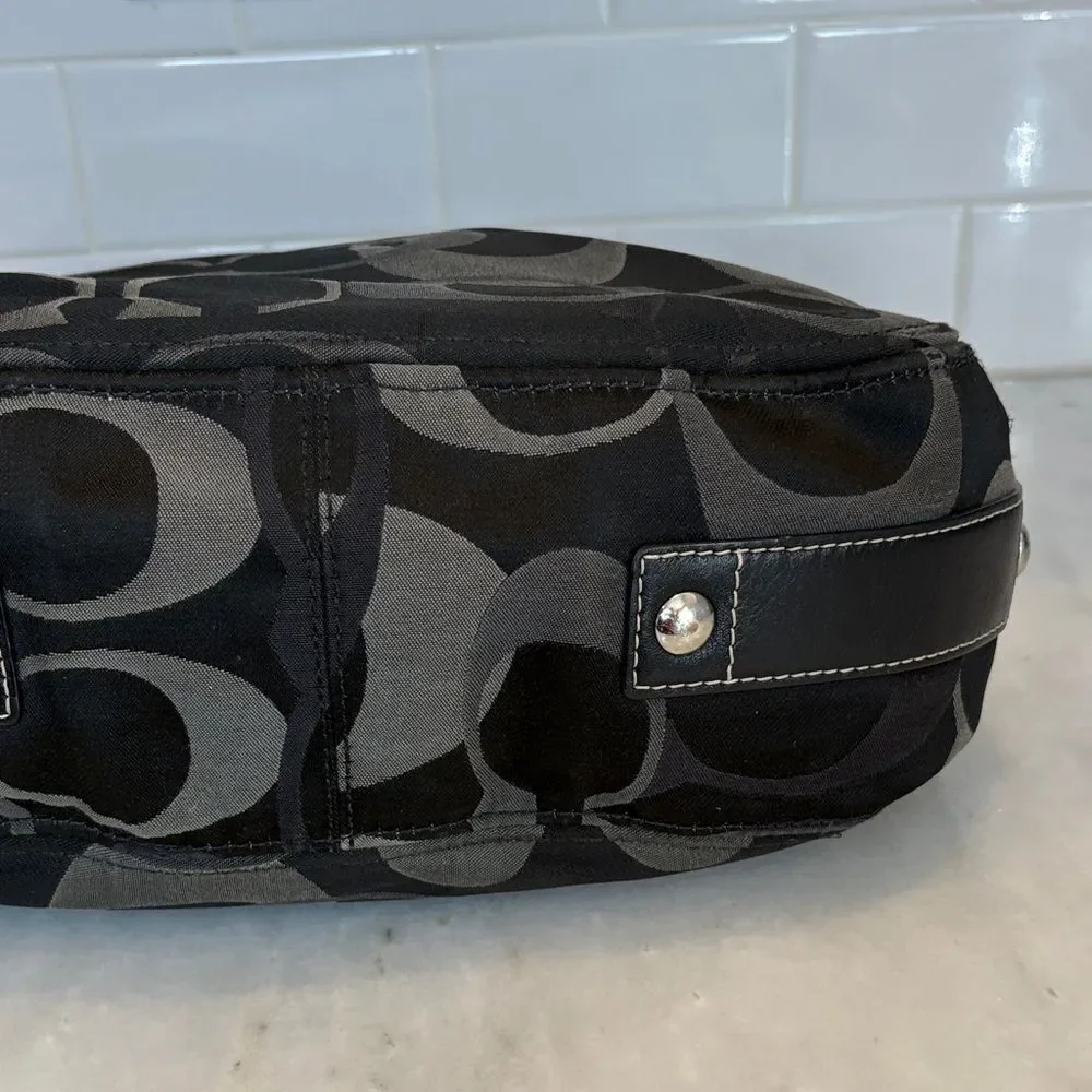 Coach Bag Purse Handbag Y2K Pocketbook Zoe Black and Gray Signature Tote